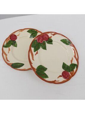 Set of 2 Franciscan Apple 8" Salad Plate Flying F backstamp 1975-1980 USA Vtg